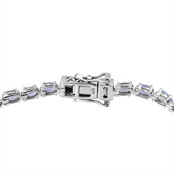 Tansanit Armband ca. 19 cm 925 Silber rhodiniert ca. 7.80 ct
