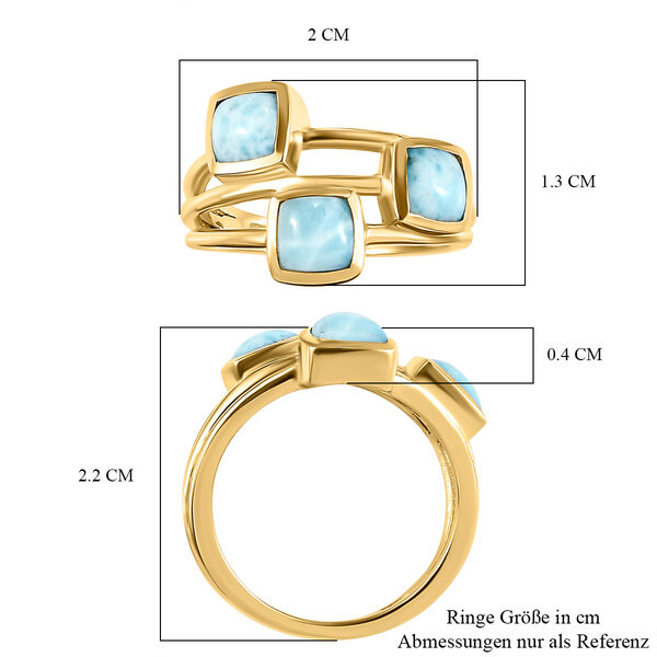 Larimar-Ring, 925 Silber vergoldet  ca. 2,52 ct image number 7