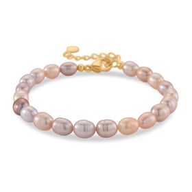 Mehrfarbige Süßwasser Perle Armband ca. Flexibles cm Standard gelb vergoldet 25.00 ct