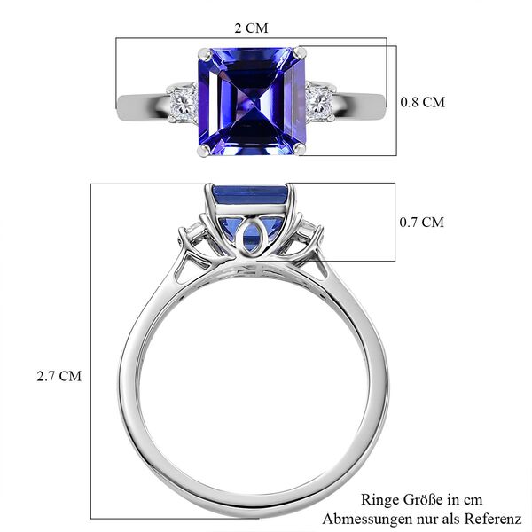 RHAPSODY AAAA Tansanit und Diamant Ring in 950 Platin - 2,09 ct. image number 7