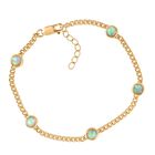 D'Joy AA Natürlicher, äthiopischer Welo Opal Armband ca. 19 cm + 2.5 cm Extender, 925 Silber 750 Gelb Vergoldet ca. 1,88 ct.