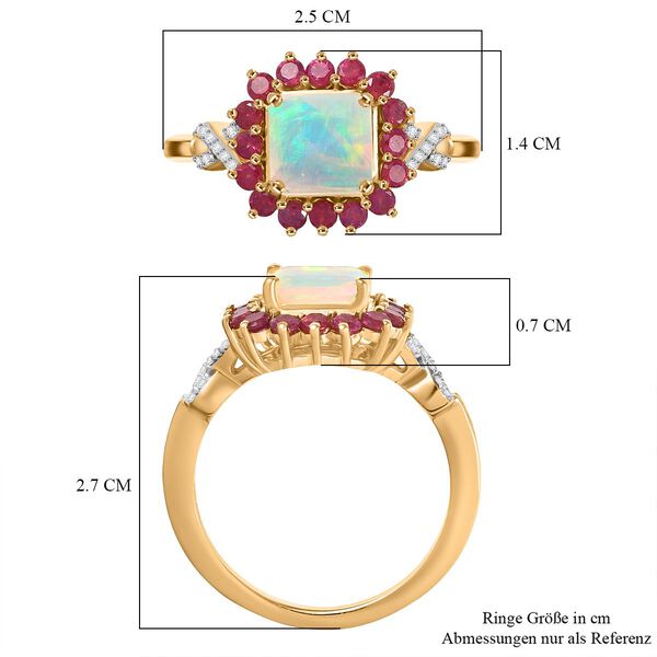D'Joy Natürlicher, äthiopischer Welo Opal, Niassa Rubin und Moissanit Ring - 1,84 ct. image number 6