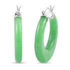 Grüne Jade Ohrringe, 925 Silber rhodiniert ca. 76.00 ct