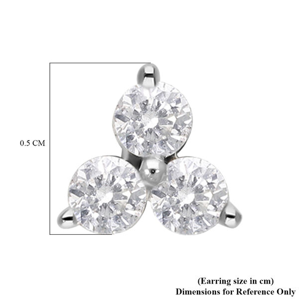 Diamant Trilogie-Ohrstecker, zertifiziert I1-I2 G-H in 585 Gelbgold image number 5