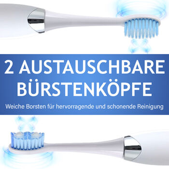 BEAUTECH 5er-Set Elektronische Schallzahnb&uuml;rste mit 2 B&uuml;rstenk&ouml;pfen, Wasserdicht IPX7, USB-Kabel, 5 Modi
