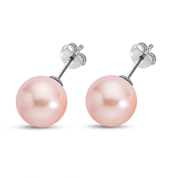 Rosa Muschelkernperlen-Anh&auml;nger und Ohrringe, 925 Silber rhodiniert und 316L Edelstahl 45.00 ct image number 6