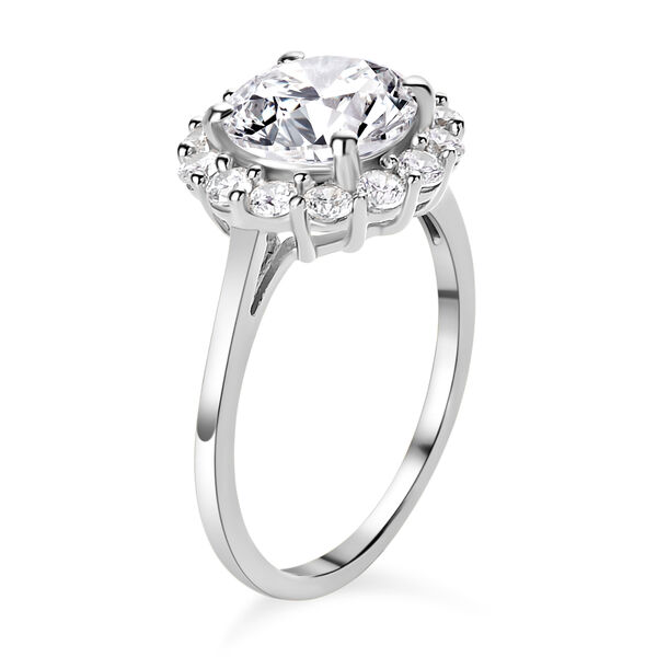 Lustro Stella - wei&szlig;er Zirkonia-Ring, 925 Silber platiniert (Gr&ouml;&szlig;e 16.00) ca. 4.36 ct image number 5