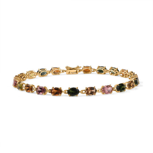 AAA Mehrfarbig-Turmalin Armband ca. 19 cm 375 Gold ca. 10,76 ct. image number 0