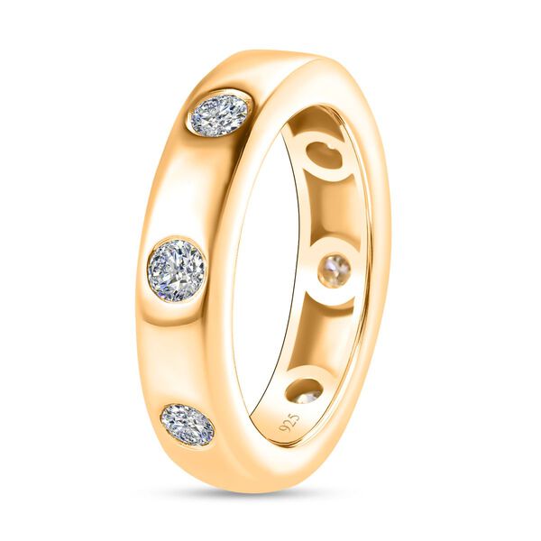 Moissanit Ring, 925 Silber Gelbgold Vermeil - 0,83 ct. image number 5