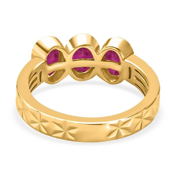 Afrikanischer Rubin (Fissure gefüllt) Ring, 925 Silber Gelbgold Vermeil (Größe 17.00) ca. 1.92 ct image number 5