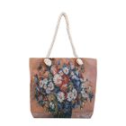 Jute Handtasche, Blumenmuster, Größe 40,6x9x36,6 cm