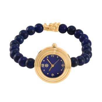 Blauer Howlit Uhren Reiner Edelstahl Bicolor flexibel ca. 50,00 ct.