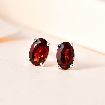 Rote Granat-Solit&auml;r-Ohrringe - 1,11 ct.