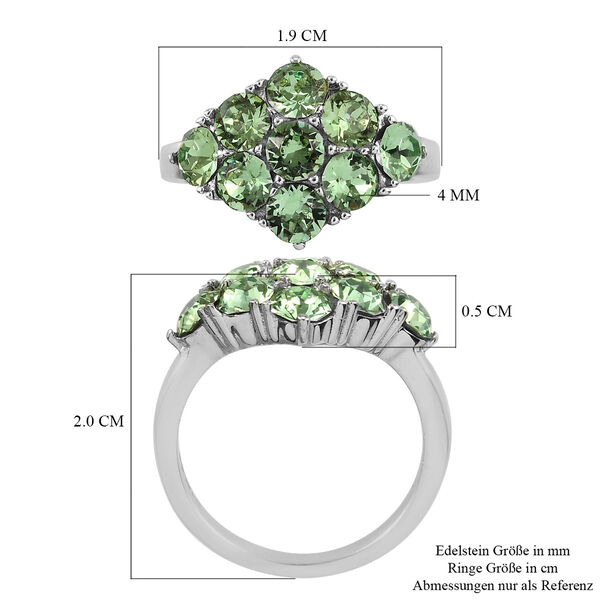 LUSTRO STELLA Österreichischer Peridot Kristall Ring Edelstahl image number 7