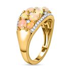 Natürlicher Äthiopischer Opal und Zirkon Cluster Ring 925 Silber Gelbgold Vermeil image number 6