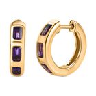 Afrikanischer Amethyst Ohrringe 925 Silber Gelbgold Vermeil ca. 1.71 ct