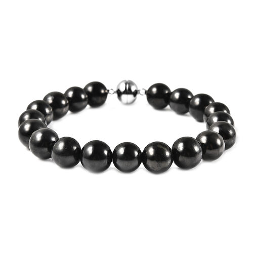 Shungit flexibel Armband ca. 20 cm lange mit Magnetschloss 925 Silber rhodiniert image number 0
