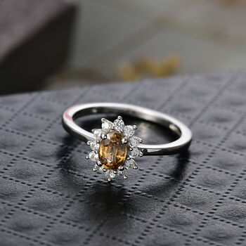 D'Joy gelber und wei&szlig;er Zirkon Ring - 1,04 ct.