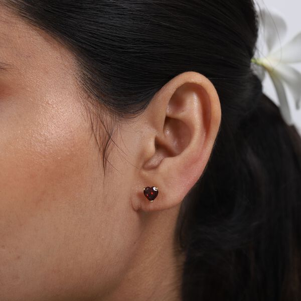 Roter Granat Ohrstecker 925 Silber vergoldet ca. 1,86 ct image number 2