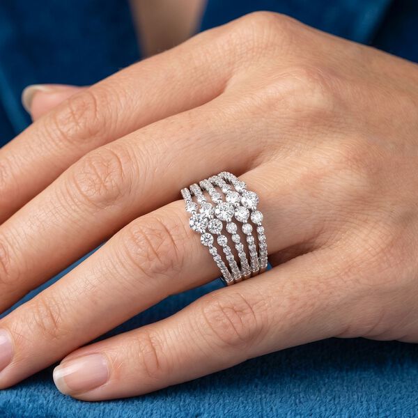 LUXURIANT DIAMOND - Lab Grown Diamant SI-GH SGL zertifiziert Ring 925 Silber Rhodiniert (Gr&ouml;&szlig;e 17.00) ca. 1.33 ct image number 2