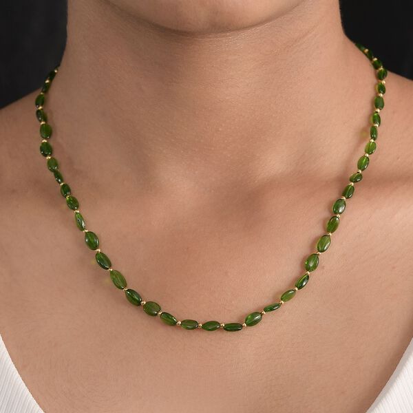 AA natürliche Chromdiopsid Halskette, 45cm - 40 ct. image number 3