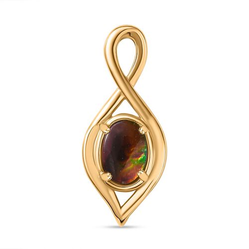 Ammolit Anhänger 925 Silber 750 Gelbgold Vermeil ca. 0,78 ct. image number 0