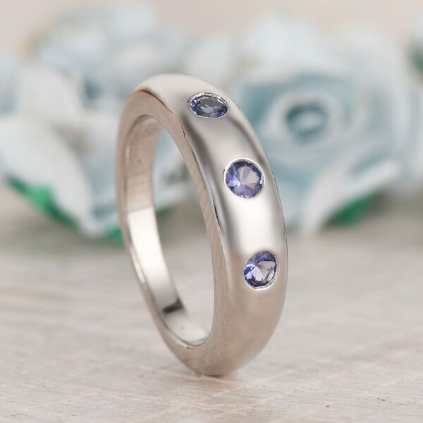 AA Tansanit Ring 925 Silber platiniert  ca. 0,37 ct image number 2