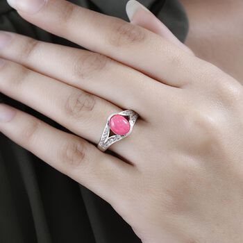 AA rosa &auml;thiopischer Welo Opal und Zirkon-Ring - 1,37 ct.