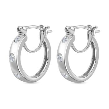 Moissanit Ohrringe, 925 Silber rhodiniert, ca. 0,62 ct.