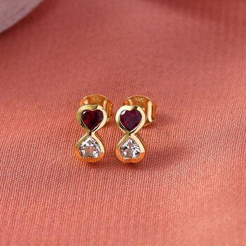 D'Joy AA wei&szlig;e Topas und Rhodolith Granat Ohrringe - 1,34 ct.