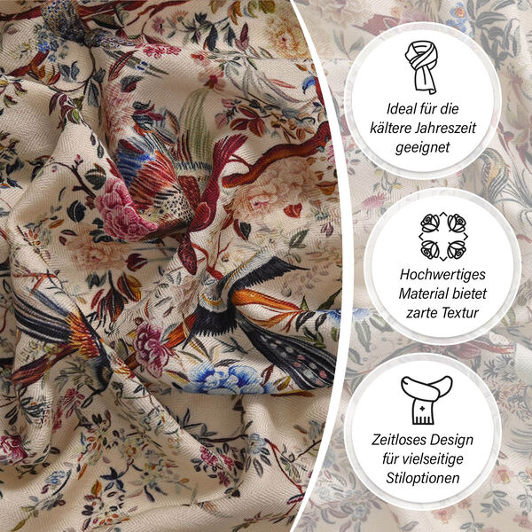 LA MAREY Foulard Quadratischer Schal, Weiß image number 3