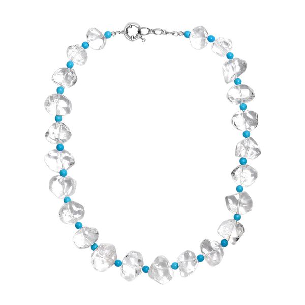 Kristall, Magnesit Halskette ca. 50 cm mit 2.5 cm extender, Nickelfreies Messing platiniert image number 4