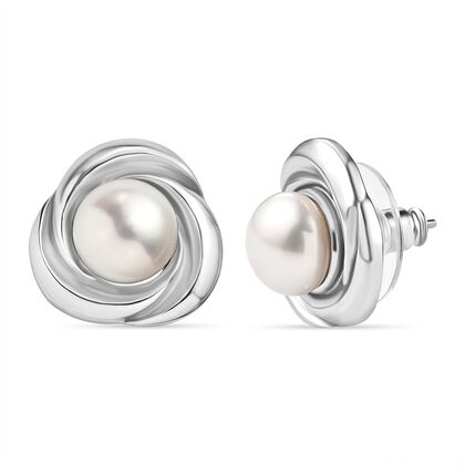 S&uuml;&szlig;wasser Perle Ohrringe, Edelstahl