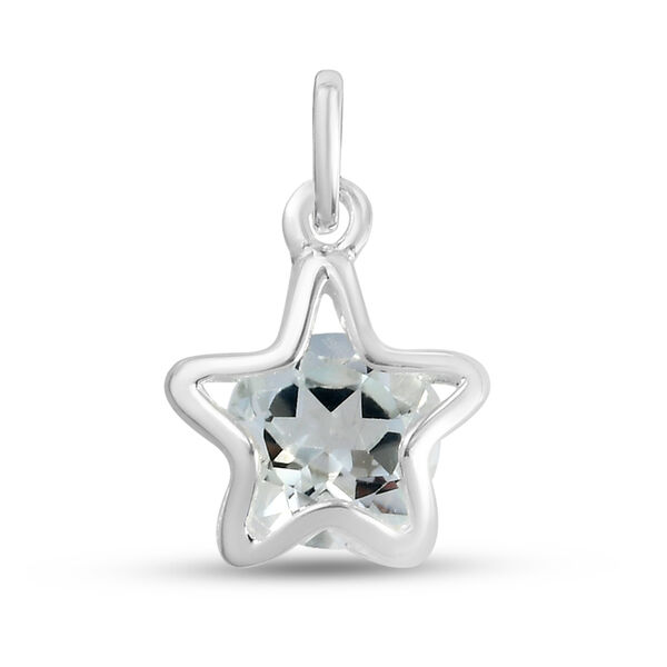 Wei&szlig;er Topas Stern-Anh&auml;nger, 925 Silber ca. 1,67 ct