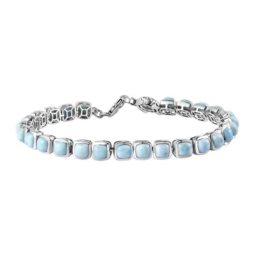 AA Larimar, Weißer Zirkon Armband ca. 20 cm 925 Silber rhodiniert ca. 20,83 ct. image number 0