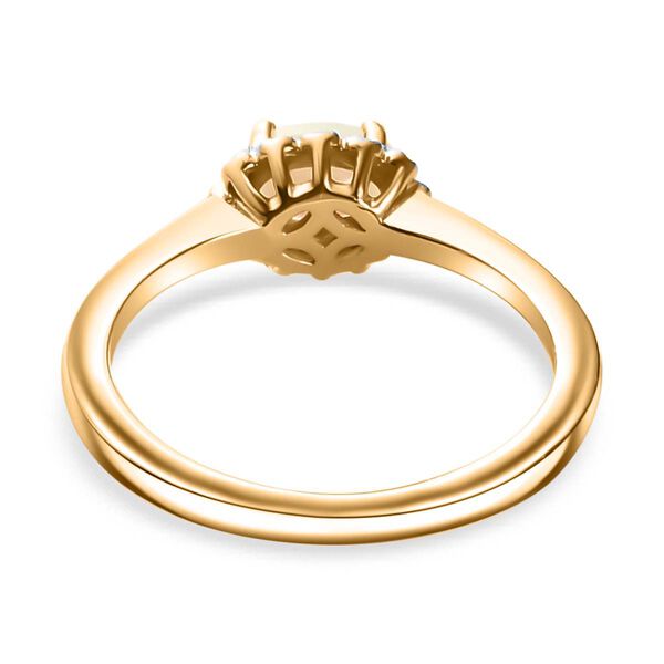 Nat&uuml;rlicher, &auml;thiopischer Opal und Diamant Ring - 0,32 ct. image number 7