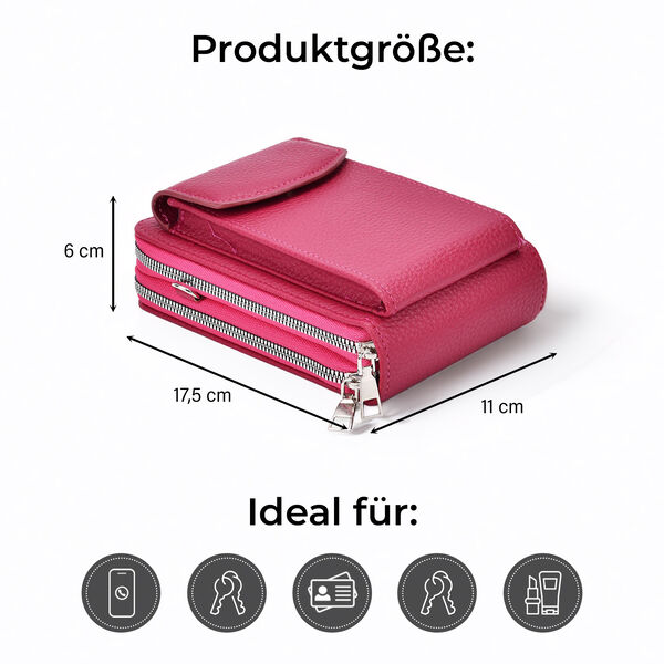Crossbody Tasche mit RFID-Schutz, 11x6x17,5cm, Rot image number 5