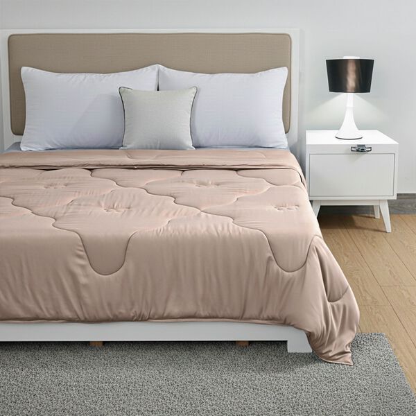 Winterbettdecke aus Bambusfaser mit eleganter Steppung und 100% Seidenfüllung, Champagner image number 3