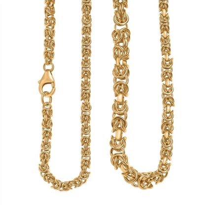 Handgefertigte Verlaufs K&ouml;nigskette ca. 50 cm, 925 Silber 750 Gelbgold Vermeil ca. 25,86g