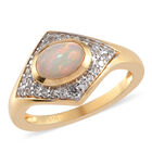 Natürlicher Äthiopischer Opal und Zirkon Ring 925 Silber vergoldet  ca. 0,94 ct image number 3