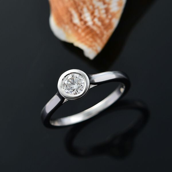 LUXURIANT SGL zertifizierter SI-GH Labor Diamant Ring, 925 Silber rhodiniert - 0,50 ct. image number 2