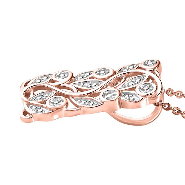 ALLORO rosévergoldeter Silber-Anhänger mit Diamantakzenten und 50cm Kette image number 4