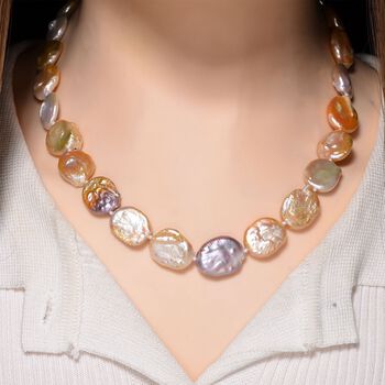 D'Joy mehrfarbige Keshi Perle 45+5cm Halskette