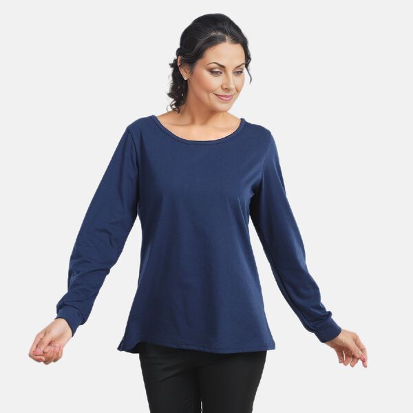 Damen langärmeliges T-Shirt, Größe L, Blau image number 0