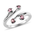 Rosa Turmalin Bypass Ring 925 Silber platiniert  ca. 0,38 ct image number 3