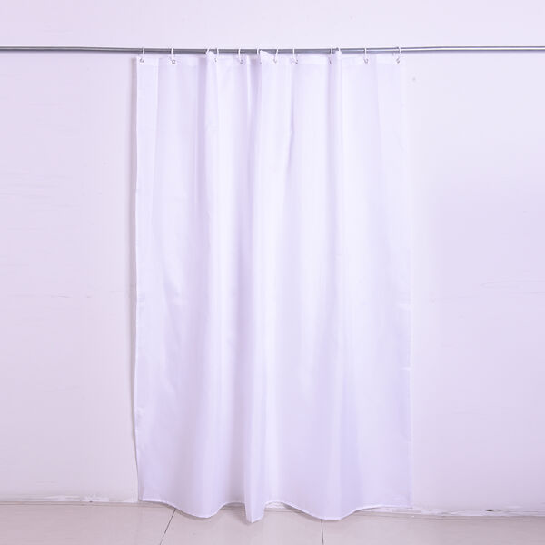 Duschvorhang mit 12 Haken, Elfenbeinfarben