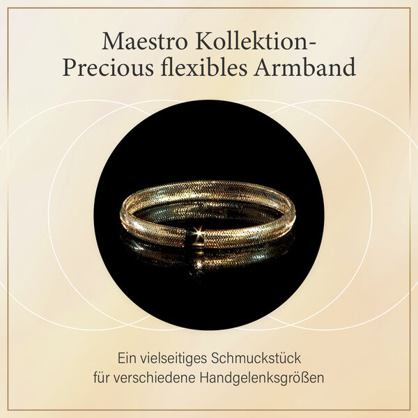 Maestro Kollektion- Precious flexibles Armband, 375 Gelbgold image number 2