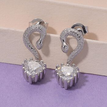 Moissanit Ohrringe 925 Silber rhodiniert ca. 2.01 ct