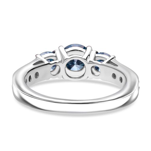 Lab Grown Blauer Diamant SI Ring 925 Silber rhodiniert (Größe 17.00) ca. 1,50 ct image number 5