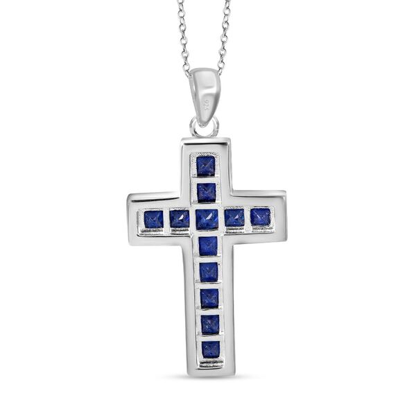 LUSTRO STELLA - Blauer Zirkonia Anh&auml;nger mit Kette, 925 Silber rhodiniert ca. 2.78 ct image number 4